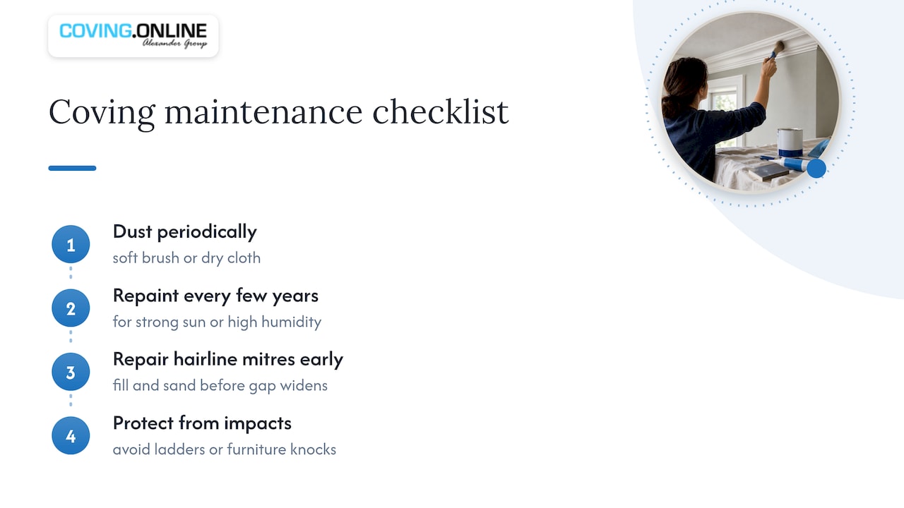 Four-step polyurethane coving maintenance guide