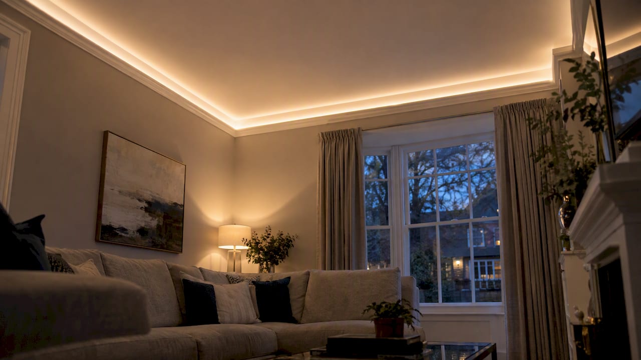 Opal diffuser creates a smooth ceiling light wash